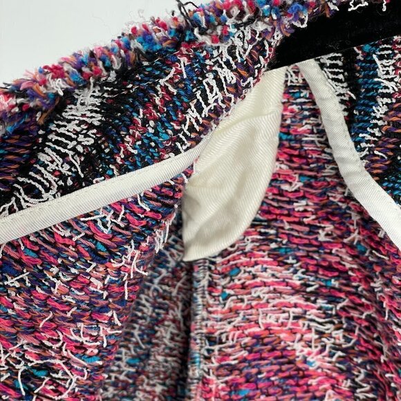 IRO Weird Tweed Fringed Rainbow Multicolor Open Knit Blazer Jacket FR36/US4 - Picture 8 of 12